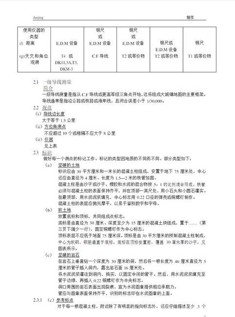 一级导线测量误差范围与精度要求解析