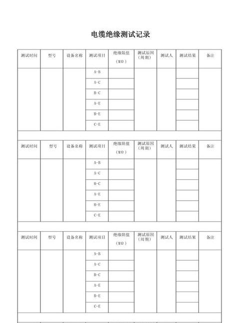 电气绝缘电阻测试记录表填写指南及绝缘摇表使用方法