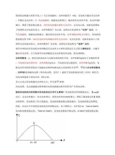 发电机迟相运行与功率因数调节解析